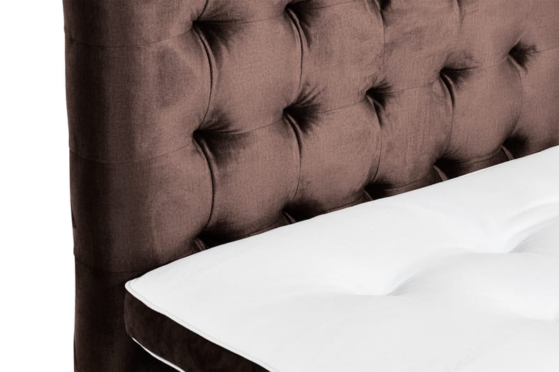 Ella Sängpaket 90x200 cm Rutig Gavel - Brun/Sammet - Möbler - Säng - Kontinentalsäng