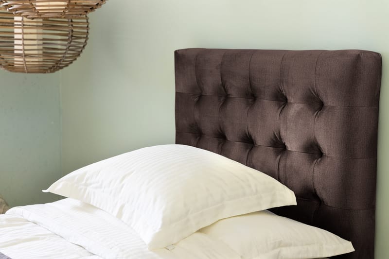 Ella Sängpaket 90x200 cm Rutig Gavel - Brun/Sammet - Möbler - Säng - Kontinentalsäng