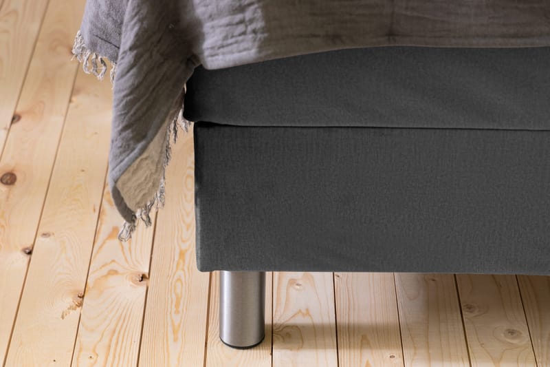 Ella Sängpaket 90x200 cm Rutig Gavel - Mörkgrå/Sammet - Möbler - Säng - Kontinentalsäng