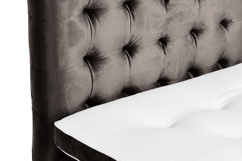 Ella Sängpaket 90x200 cm Rutig Gavel - Mörkgrå/Sammet - Möbler - Säng - Kontinentalsäng