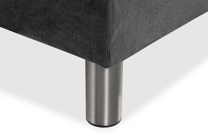 Ella Sängpaket 90x200 cm Rutig Gavel - Mörkgrå/Sammet - Möbler - Säng - Kontinentalsäng