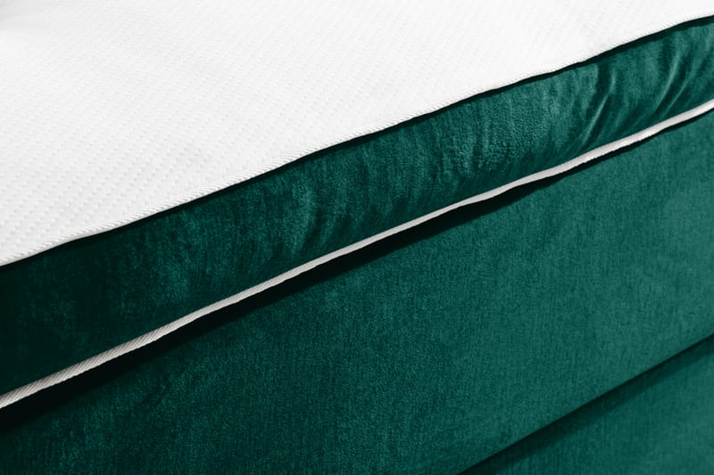 Ella Sängpaket 90x200 cm Rutig Gavel - Mörkgrön/Sammet - Möbler - Säng - Komplett sängpaket