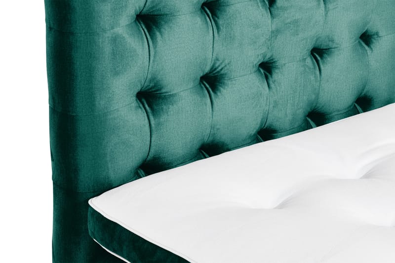 Ella Sängpaket 90x200 cm Rutig Gavel - Mörkgrön/Sammet - Möbler - Säng - Kontinentalsäng