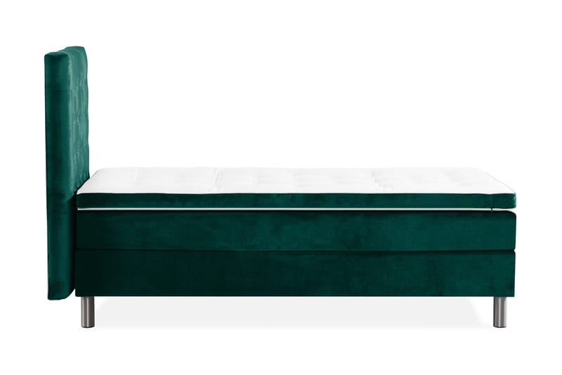 Ella Sängpaket 90x200 cm Rutig Gavel - Mörkgrön/Sammet - Möbler - Säng - Kontinentalsäng