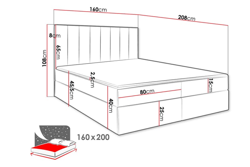 Esher Kontinentalsäng 160x200 cm Medium - Sammet/Beige - Möbler - Säng - Kontinentalsäng