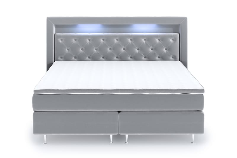 Faylor Lyx Velvet Sängpaket 180x200 - Ljusgrå - Möbler - Säng - Komplett sängpaket