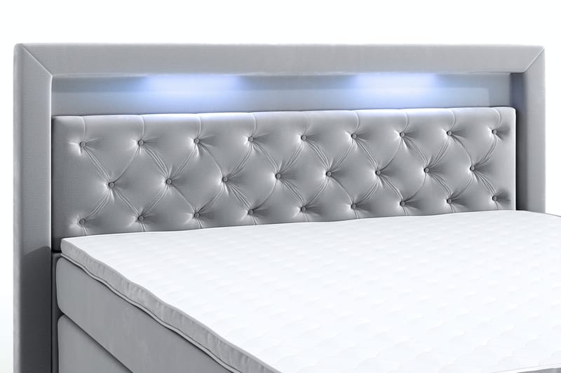 Faylor Lyx Velvet Sängpaket 180x200 - Ljusgrå - Möbler - Säng - Kontinentalsäng