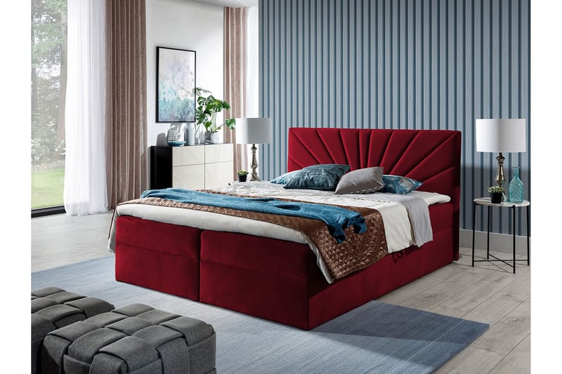 Frusci Sängpaket – Kontinentalsäng 120x200 cm med Förvaring och Sänggavel - Röd - Möbler - Säng - Kontinentalsäng