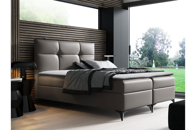 Galtebol Kontinentalsäng 120x200 cm LED-belysning - Grå - Möbler - Säng - Kontinentalsäng