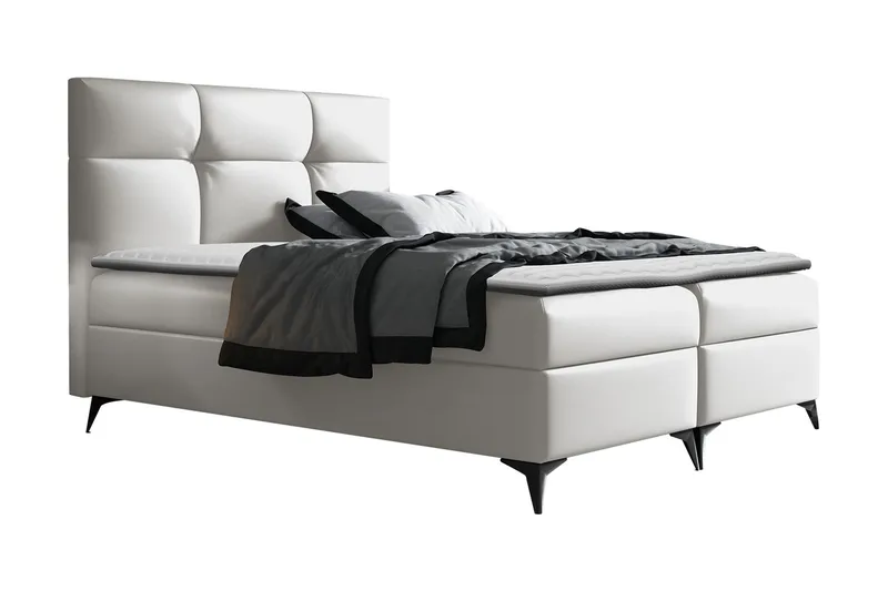 Galtebol Kontinentalsäng 200x200 cm LED-belysning - Vit - Möbler - Säng - Kontinentalsäng