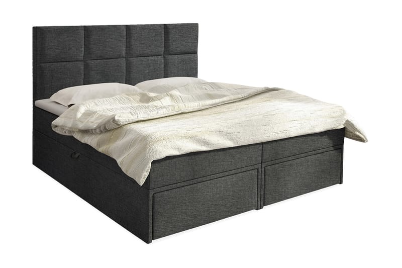 Garda Lux Kontinentalsäng 160x207 cm  Mörkgrå  Mörkgrå - Mörkgrå - Möbler - Säng - Kontinentalsäng