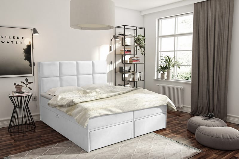 Garda Lux Kontinentalsäng 160x207 cm  Vit  Vit - Vit - Möbler - Säng - Kontinentalsäng