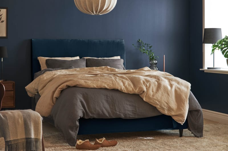 Happy Plus Sängpaket Kontinentalsäng 120x200 cm  - Mörkblå - Möbler - Säng - Komplett sängpaket