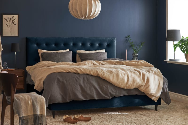 Happy Plus Sängpaket Kontinentalsäng 180x200 cm - Mörkblå - Komplett sängpaket - Kontinentalsäng