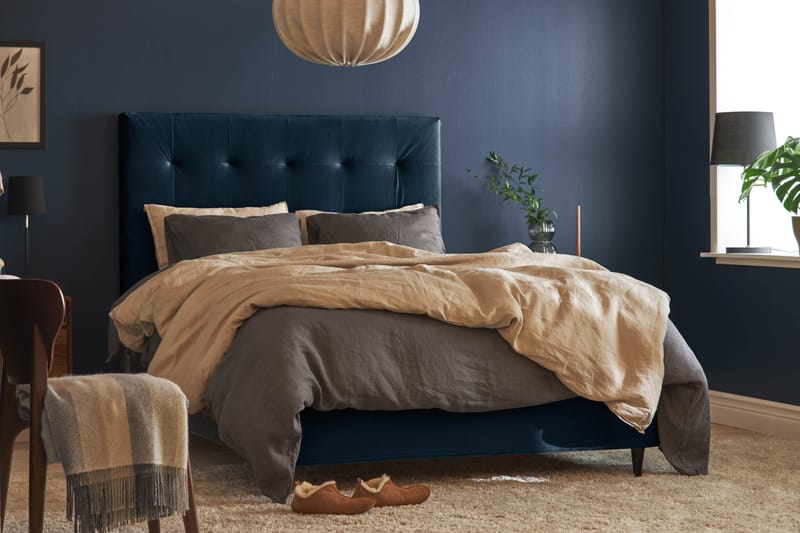 Happy Pluss Sängpaket Kontinentalsäng 120x200 - Mörkblå - Möbler - Säng - Komplett sängpaket