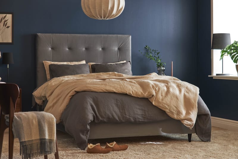 Happy Plus Sängpaket Kontinentalsäng 120x200 cm - Grå - Möbler - Säng - Komplett sängpaket