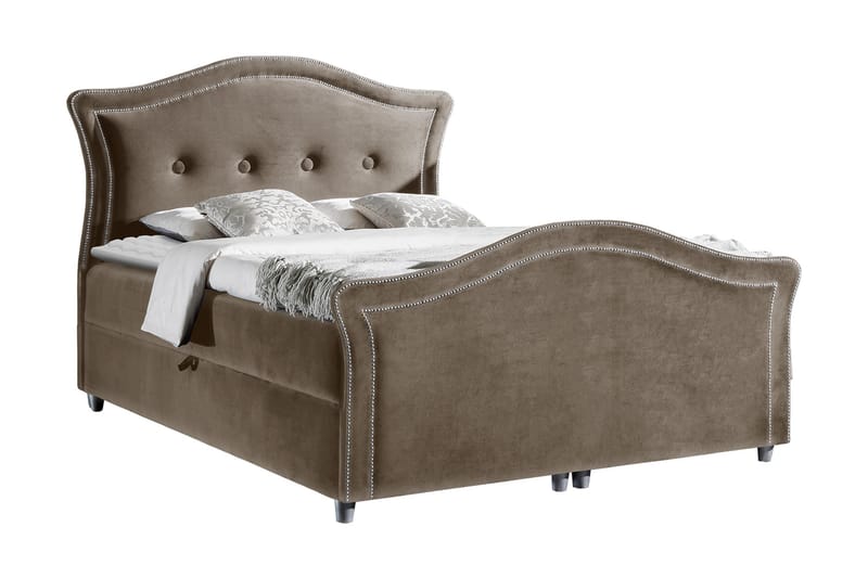 Hestra Lux Kontinentalsäng 140x200 cm LED-belysning - Brun - Möbler - Säng - Kontinentalsäng