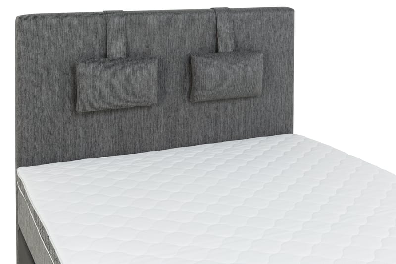 Hilton Lyx Komplett sängpaket120  Svart PU/Tyg Ek Fyrkan - Svart PU/Tyg Ek Fyrkantig - Möbler - Säng - Komplett sängpaket