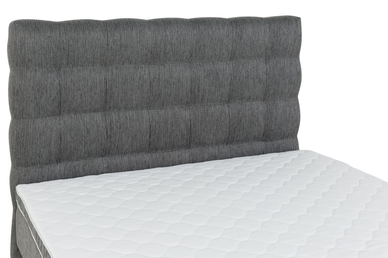Hilton Lyx Komplett sängpaket120  Svart PU/Tyg Ek Fyrkan - Svart PU/Tyg Ek Fyrkantig - Möbler - Säng - Komplett sängpaket
