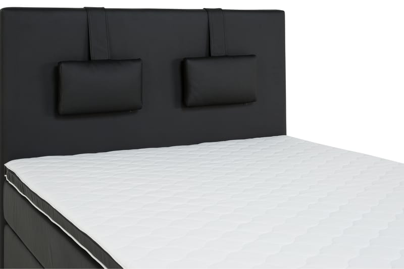 Hilton Lyx Komplett sängpaket120  Svart PU Ek Fyrkantig - Svart PU Ek Fyrkantig - Komplett sängpaket - Kontinentalsäng