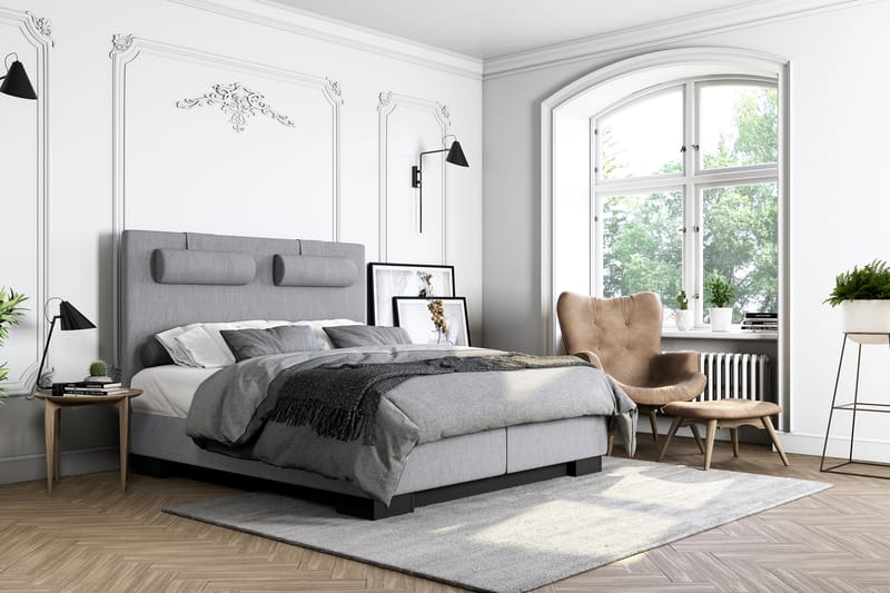 Hilton Lyx Komplett Sängpaket120x200 - Ljusgrå - Möbler - Säng - Komplett sängpaket
