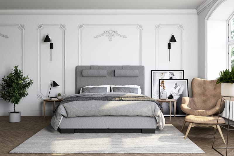 Hilton Lyx Komplett Sängpaket120x200 - Ljusgrå - Möbler - Säng - Komplett sängpaket