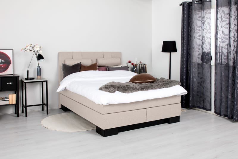Hilton Lyx Komplett Sängpaket160x200  Beige - Beige - Möbler - Säng - Komplett sängpaket