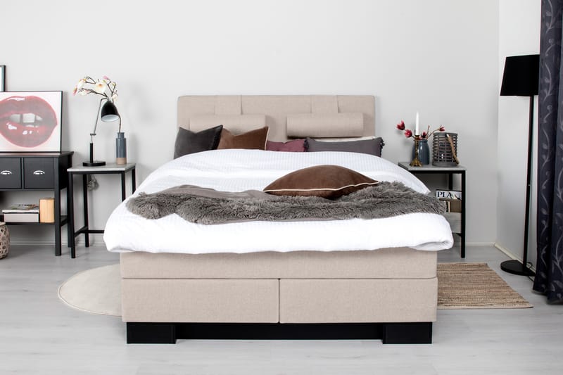 Hilton Lyx Komplett Sängpaket160x200  Beige - Beige - Möbler - Säng - Komplett sängpaket
