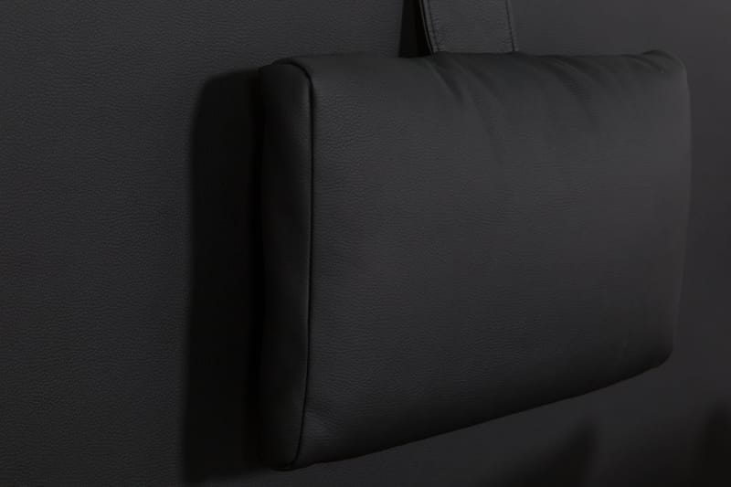 Hilton Lyx Komplett Sängpaket180  Svart PU Svart Fyrkant - Svart PU Svart Fyrkantig - Möbler - Säng - Komplett sängpaket