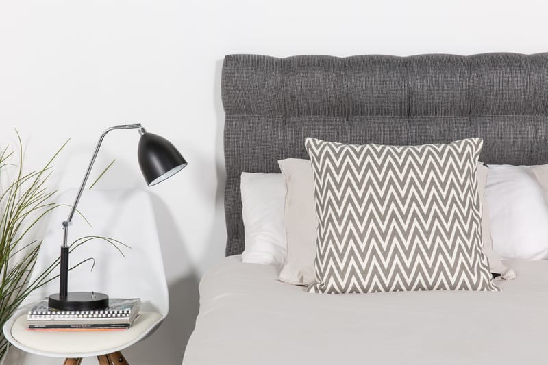 Hilton Lyx Komplett Sängpaket180  Svart PU/Tyg Ek Fyrkan - Svart PU/Tyg Ek Fyrkantig - Möbler - Säng - Komplett sängpaket