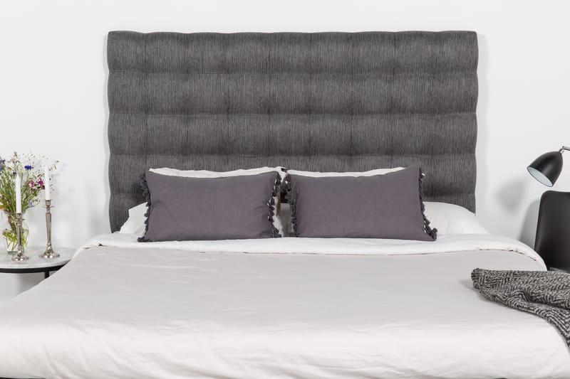 Hilton Lyx Komplett Sängpaket180  Svart PU/Tyg Ek Fyrkan - Svart PU/Tyg Ek Fyrkantig - Möbler - Säng - Komplett sängpaket