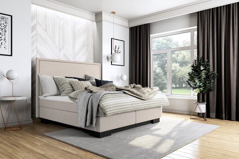 Hilton Lyx Komplett Sängpaket180x200 Amiral Sänggavel - Beige - Möbler - Säng - Komplett sängpaket