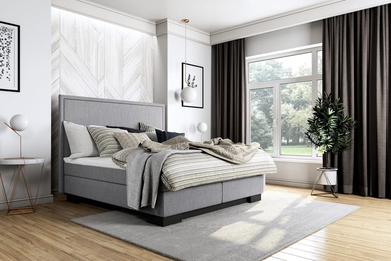 Hilton Lyx Komplett Sängpaket180x200 Amiral Sänggavel - Ljusgrå - Möbler - Säng - Komplett sängpaket