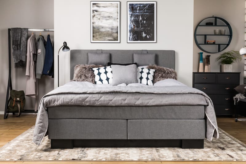 Hilton Lyx Komplett Sängpaket180x210  Ljusgrå - Ljusgrå - Möbler - Säng - Komplett sängpaket