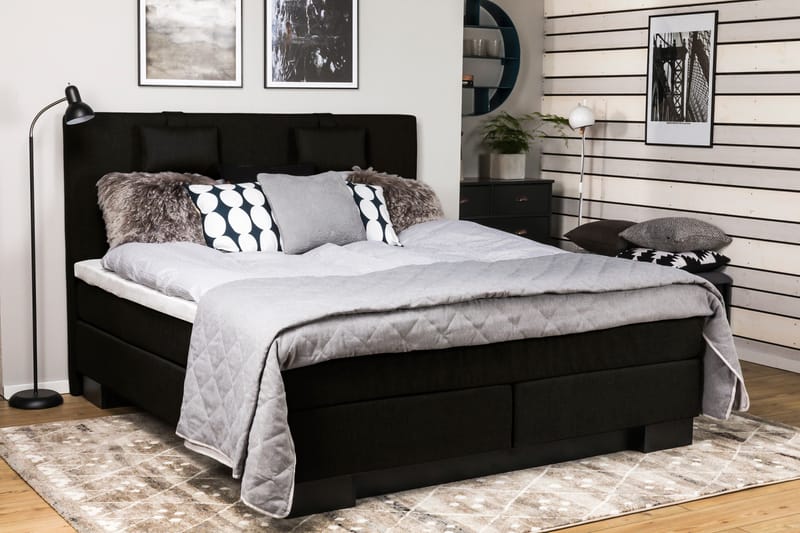 Hilton Lyx Komplett Sängpaket180x210  Svart - Svart - Möbler - Säng - Komplett sängpaket