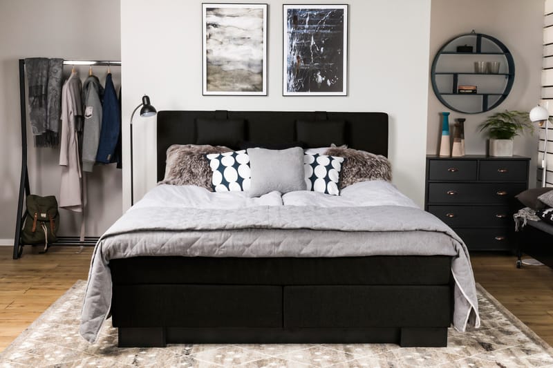 Hilton Lyx Komplett Sängpaket180x210  Svart - Svart - Möbler - Säng - Komplett sängpaket