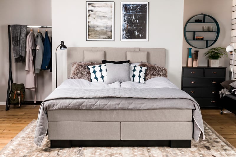 Hilton Lyx Komplett Sängpaket210x210  Beige - Beige - Möbler - Säng - Komplett sängpaket