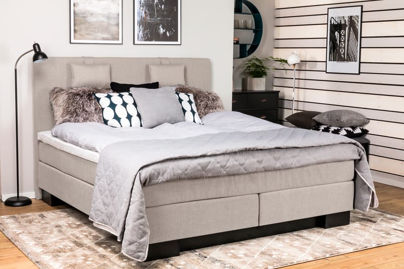 Hilton Lyx Komplett Sängpaket210x210  Beige - Beige - Möbler - Säng - Komplett sängpaket