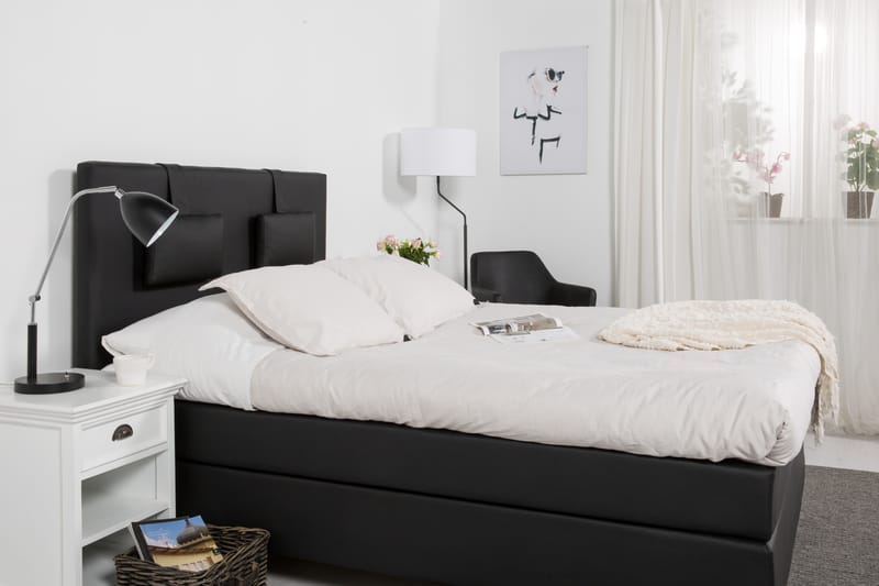Hilton Lyx Kontinentalsäng 120x200 Konstläder - Svart - Möbler - Säng - Kontinentalsäng