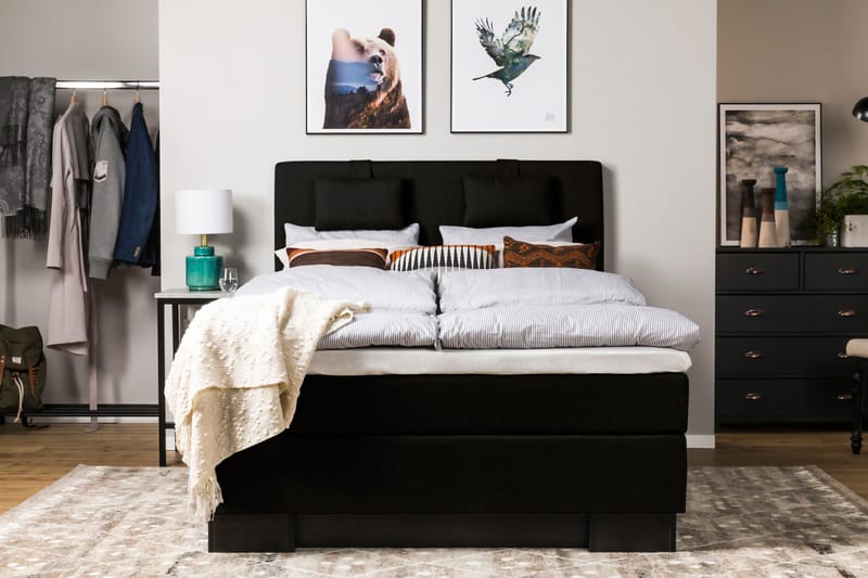 Hilton Lyx Kontinentalsäng 140x210 cm - Svart - Möbler - Säng - Kontinentalsäng
