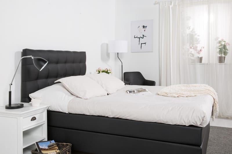 Hilton Lyx Sängpaket 120x200Konstläder  Svart - Svart - Komplett sängpaket - Kontinentalsäng