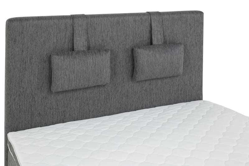 Hilton Lyx Sängpaket 120x200Konstläder/Tyg Sockel  Svart - Svart/Ljusgrå - Komplett sängpaket - Kontinentalsäng