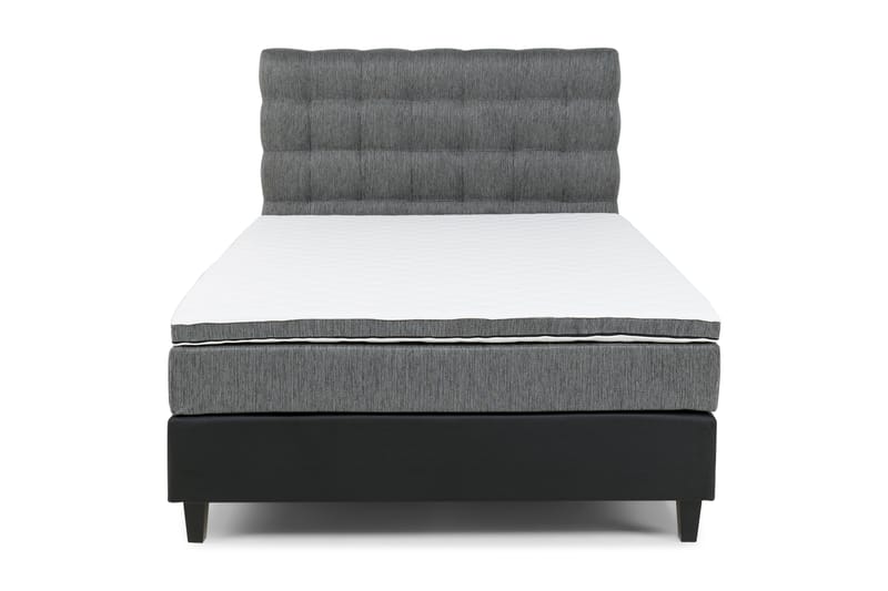 Hilton Lyx Sängpaket 120x200Konstläder/Tyg  Svart/Ljusgr - Svart/Ljusgrå - Möbler - Säng - Komplett sängpaket