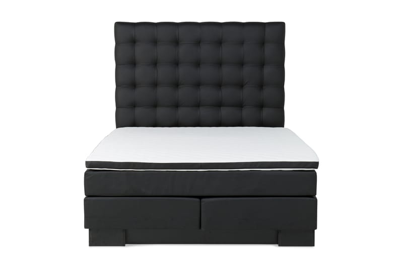 Hilton Lyx Sängpaket 160x200Konstläder Sockel  Svart - Svart - Komplett sängpaket - Kontinentalsäng - Dubbelsäng