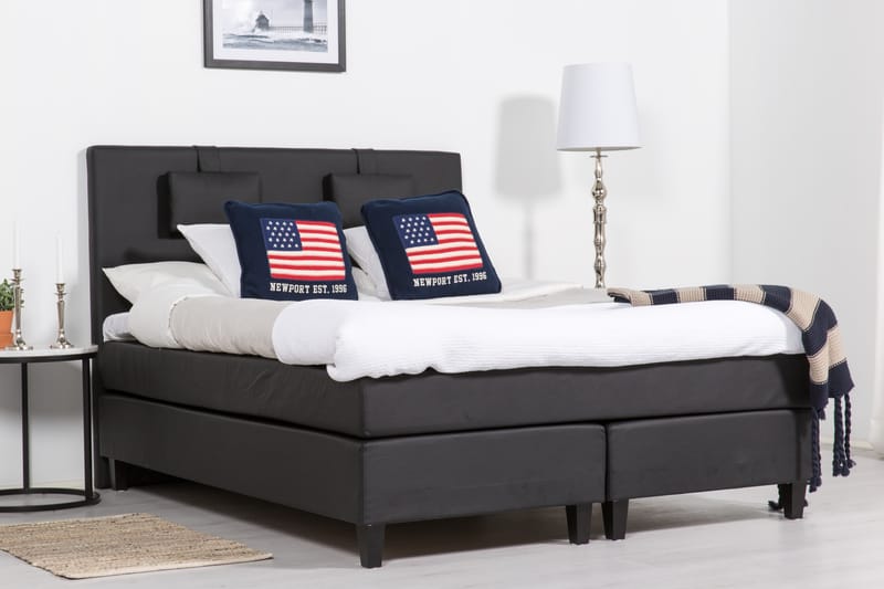 Hilton Lyx Sängpaket 160x200Konstläder  Svart - Svart - Möbler - Säng - Komplett sängpaket