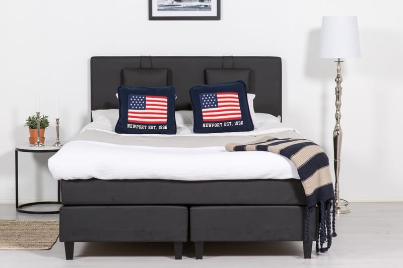 Hilton Lyx Sängpaket 160x200Konstläder  Svart - Svart - Möbler - Säng - Komplett sängpaket