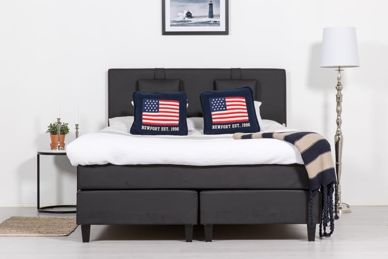 Hilton Lyx Sängpaket 160x200Konstläder  Svart - Svart - Möbler - Säng - Komplett sängpaket