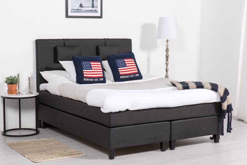 Hilton Lyx Sängpaket 160x200Konstläder  Svart - Svart - Möbler - Säng - Komplett sängpaket