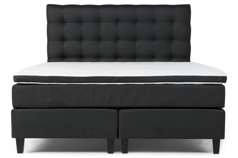 Hilton Lyx Sängpaket 160x200Konstläder  Svart - Svart - Komplett sängpaket - Kontinentalsäng - Dubbelsäng