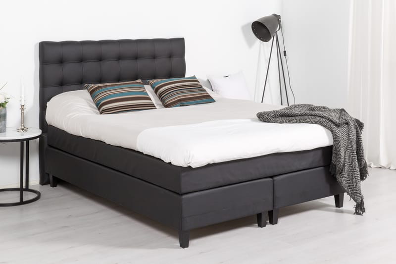 Hilton Lyx Sängpaket 160x200Konstläder  Svart - Svart - Möbler - Säng - Komplett sängpaket